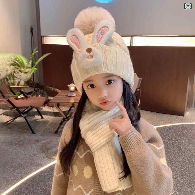 ニット帽 かわいい カジュアル 子供用 帽子 秋冬 男の子 女の子 ニット マフラー ...