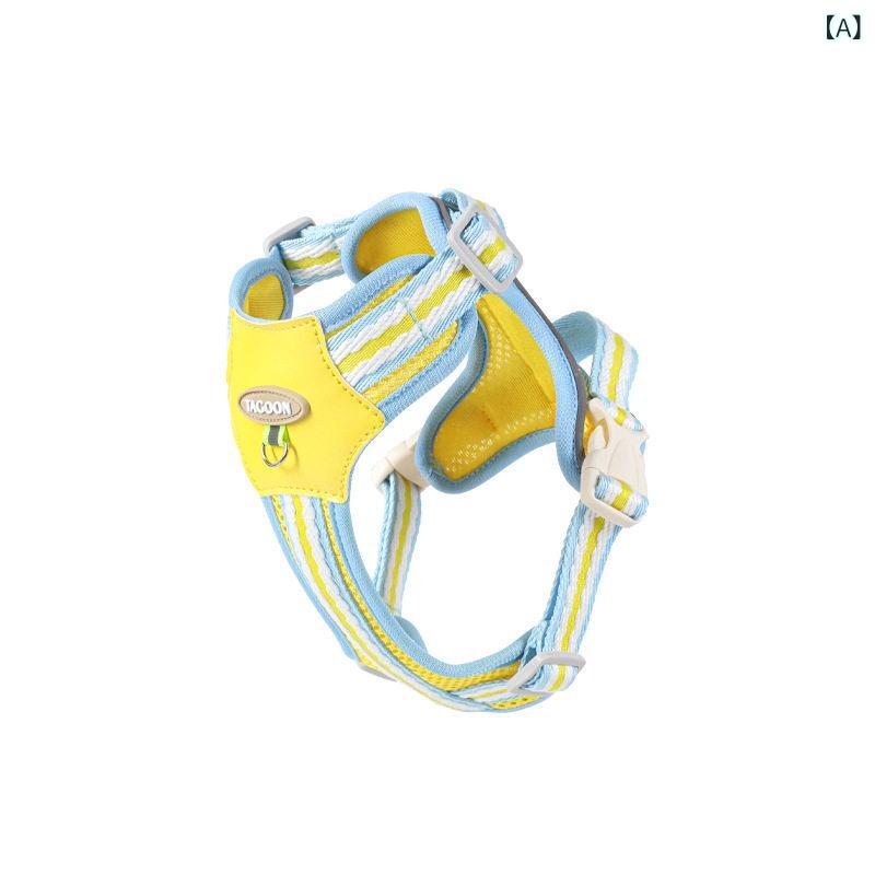 Other - 犬用 ハーネス グッズ 犬用 牽引 ロープ ベスト型 調節可能 チェストハーネス 反射 軽量 通気性 メッシュ ウォーキング 小型