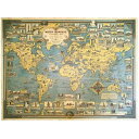 FLOATING WOOD 世界地図 ポスター アンティーク 英語 レトロ インテリア ヴィンテージ