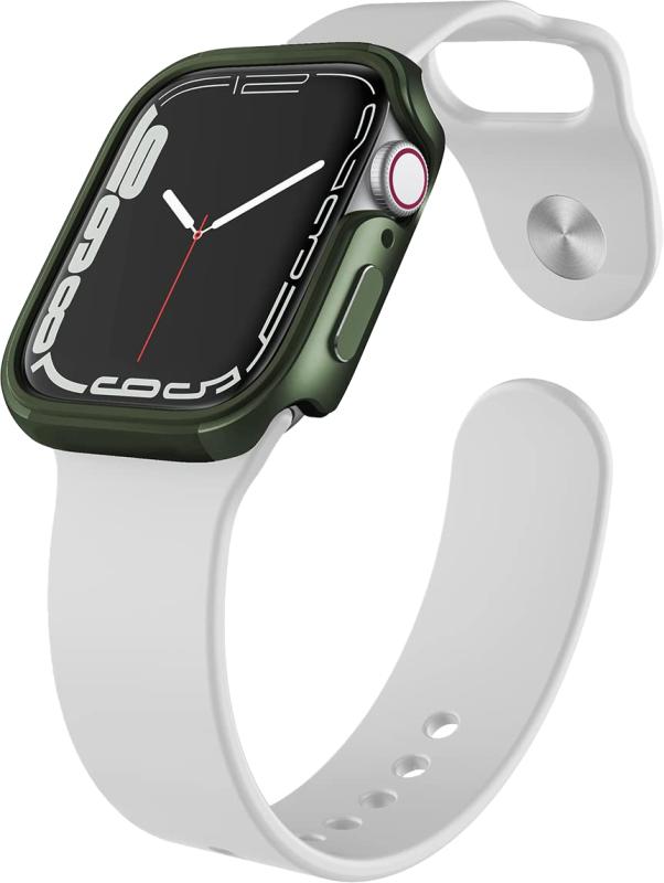【RAPTIC】 Apple Watch Series 7 45mm 対応 ケース 耐衝撃 メタル × ラバー ハイブリッド 保護ケース 衝撃 吸収 シンプル 薄型 軽量 対衝撃 スリム Appleウォッチ 保護 カバー [ アップルウォッチ7 Appl