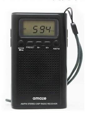 薄型FM/AMハンディーポータブルポケットラジオII アラームクロック・オンオフタイマー付き/デジタルチューナー/周波数スキャン可能