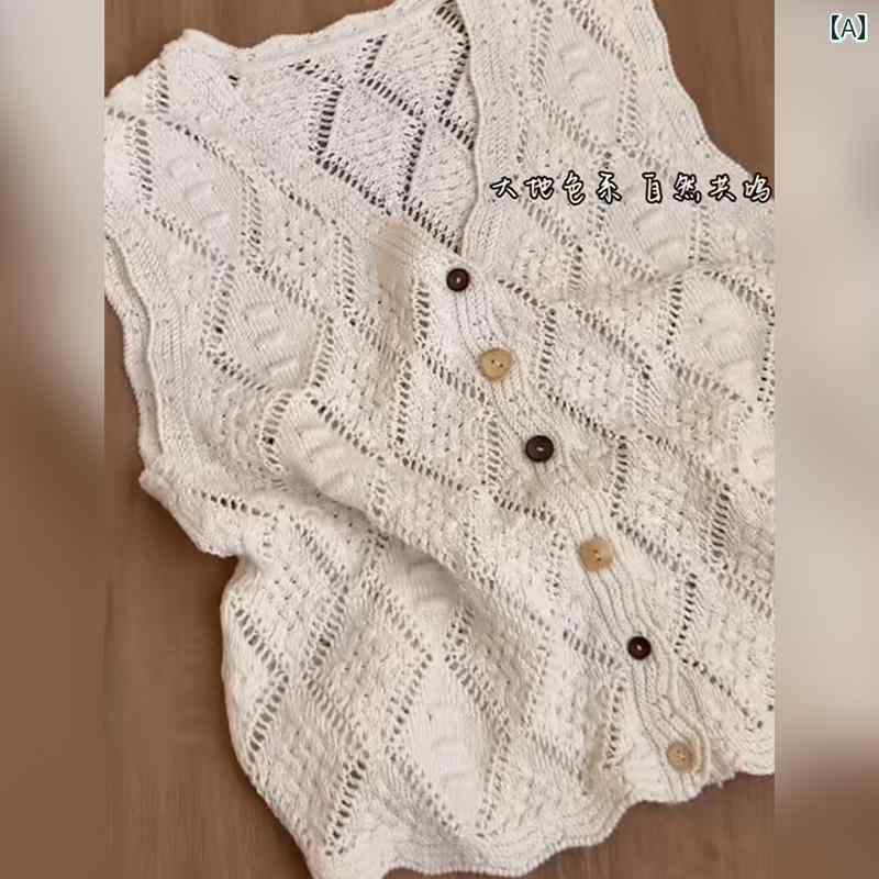 サマーニット レディース 高級 Vネック ラインストーン型 薄手 ニット ベスト 2025 夏 ファッション 年..