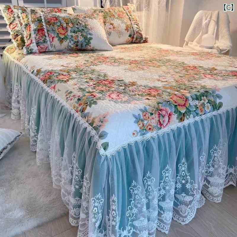 ベッド スカート シーツ 綿 ベッド スカート ワンピース プリンセス スタイル ガー...