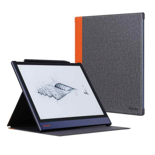 Ayotu ケース Onyx BOOX Note Air 1/Note Air 2/Air 2 Plus 10.3インチペーパータブレット用 オートスリープ/ウェイク 丈夫なファブリックフォリオカバー 折りたたみ式スタンド付き オレンジ&グレー (BOO Ayotu ケース Onyx BOOX Note Air 1/Note Air 2/Air 2 Plus 10.3インチペーパータブレット用 オートスリープ/ウェイク 丈夫なファブリックフォリオカバー 折りたたみ式スタンド付き オレンジ&グレー (BOO