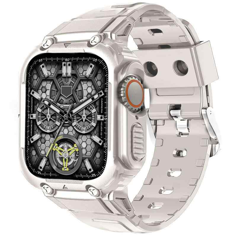 [CABOBE] Apple Watch バンド 対応 49mmアップルウオッチ バンド アップルウオッチ ベルト 金属ケース 一体型 全面保護 ケース Apple Watch Series Ultra/SE2/SE/8/7/6/5/4/3/2/1ケース