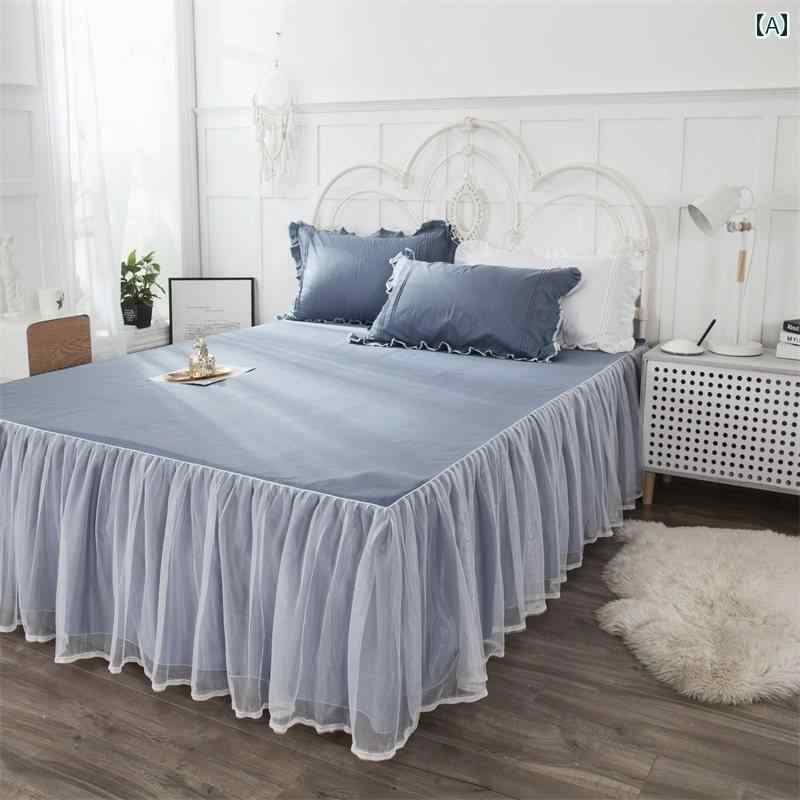 インテリア ベッド スカート コットンレースの ベッド スカート ワンピース ベッドスプレッド 滑り止め 韓国 カバー 綿の 3点 セット エプロン