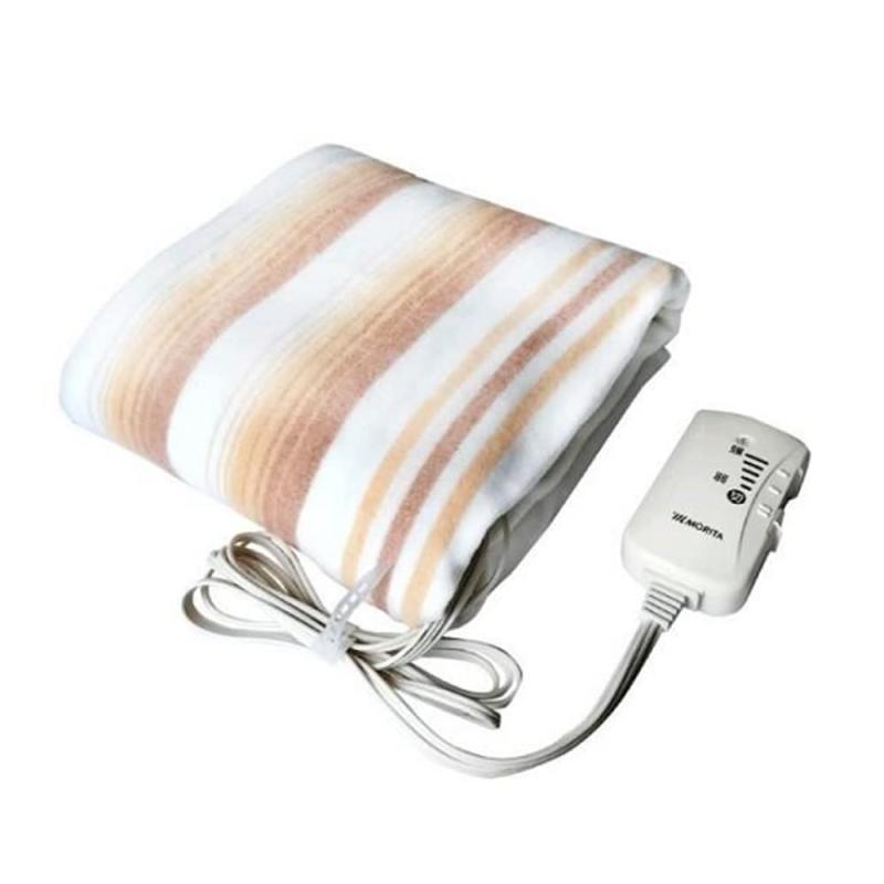 MORITA 洗える電気敷毛布 140×80cm 室温センサー付 ダニ退治 頭寒足熱配線で足元あったか TMB-S14KS ブ..