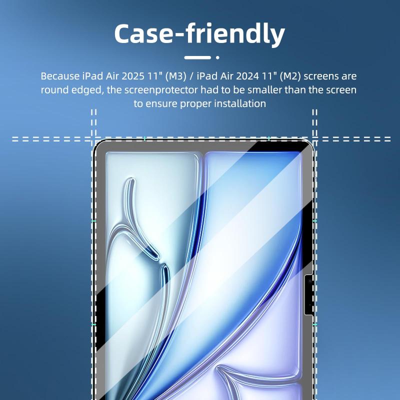 NEW'C 2枚 iPad Air 11インチ M2 (2024) 用, モデル A2902 A2903 A2904 用 ガラスフィルム 強化ガラス液晶保護フィルム 【浮きなし/9H硬度/0.33mm】