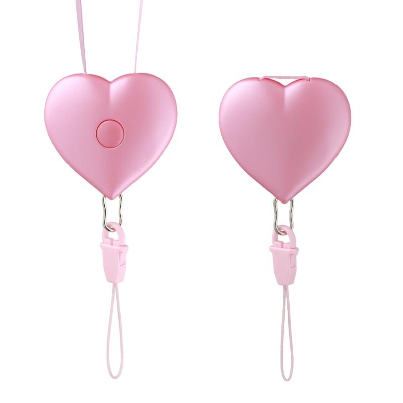 [デコプティ] 収納式ネックストラップ ハート 首掛け 紐長さ44cm スマホ 吊下げひも スマホ ショルダーストラップ 忘れ物防止 携帯ストラップ 社員証 ピンク (ピンク)