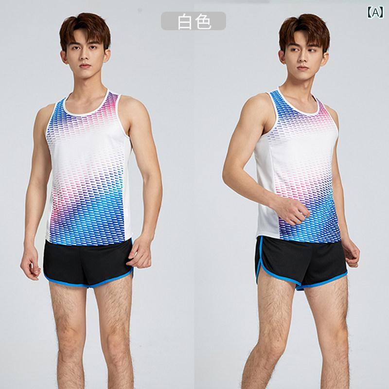 マラソン ウェア フィットネス 陸上 競技 スーツ メンズ トレーニング 夏 ランニング マラソン ショーツ長 距離 走 身体 検査 スポーツウェア レディース ベスト