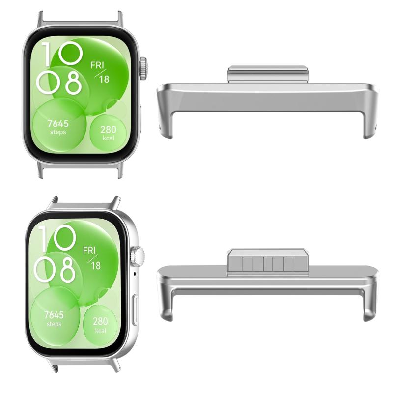 [RoSoki] バンドアダプター Huawei Watch Fit 4 / Fit 4 Pro/Huawei Wacth Fit 3 用 【2枚セット】 ストラッ プコネクター ステンレス製連結器 ベルト アダプター 交換金具 連結器 金属製 軽量 調