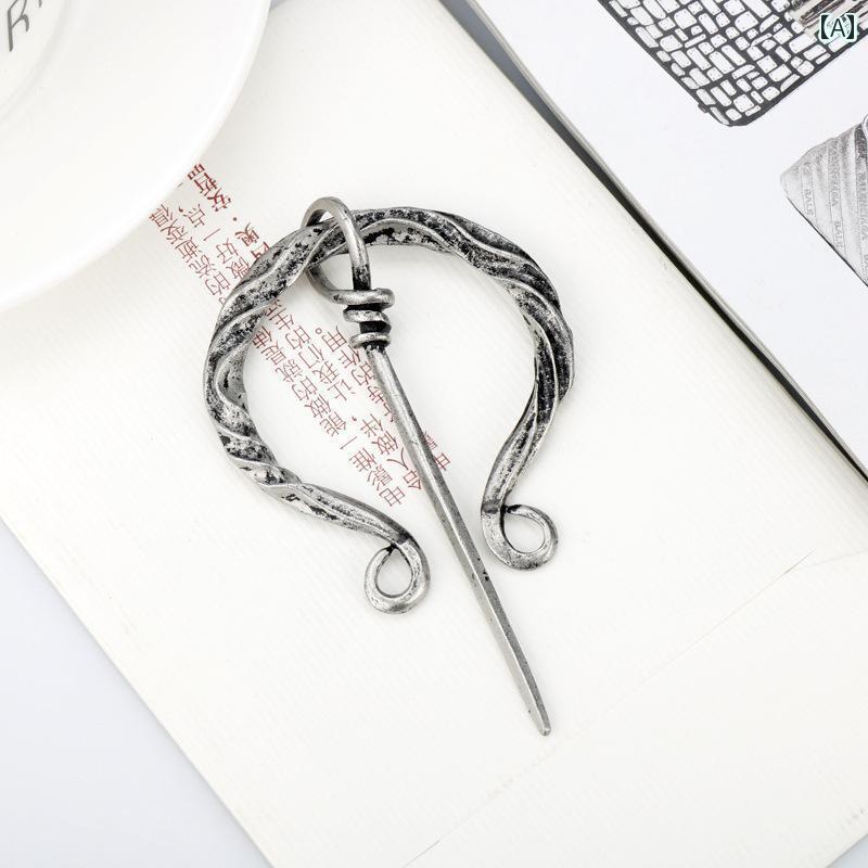 アクセサリー　スカル　バックル 北欧 レトロ スタイル バイキング シリーズ ブローチ バックル マント ケルト 合金 ピン あり