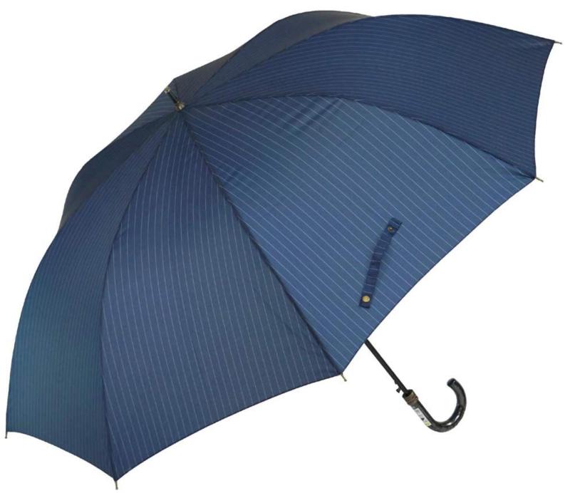 ベーシックスタンダード(Basic Standard) 長傘 メンズ 大きい 大判 紳士傘 80cm ワンタッチ ジャンプ傘 丈夫 軽量 グラスファイバー骨 強風 耐風 無地 ブラック(3)