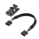 NFHK デュアルUSB 3.1 フロントパネルソケット キー-A Type-E - USB 2.0 9ピン 10ピン メインボードヘッダー オスケーブル延長アダプター(2)