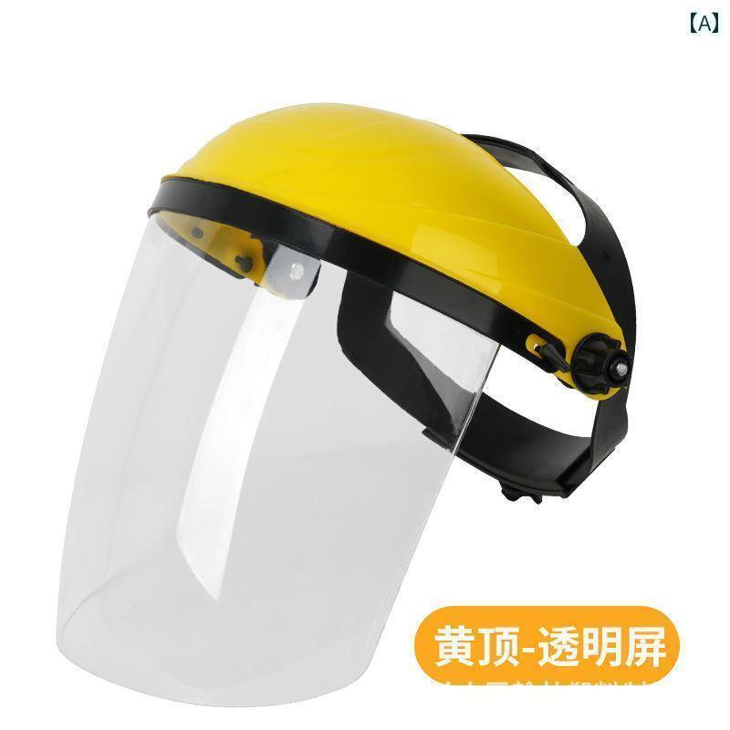 フェイスガード　防護　眼鏡 切断 機 防護 マスク 研 削 服 フルフェイスヘルメット 透明 フード 電動 ..