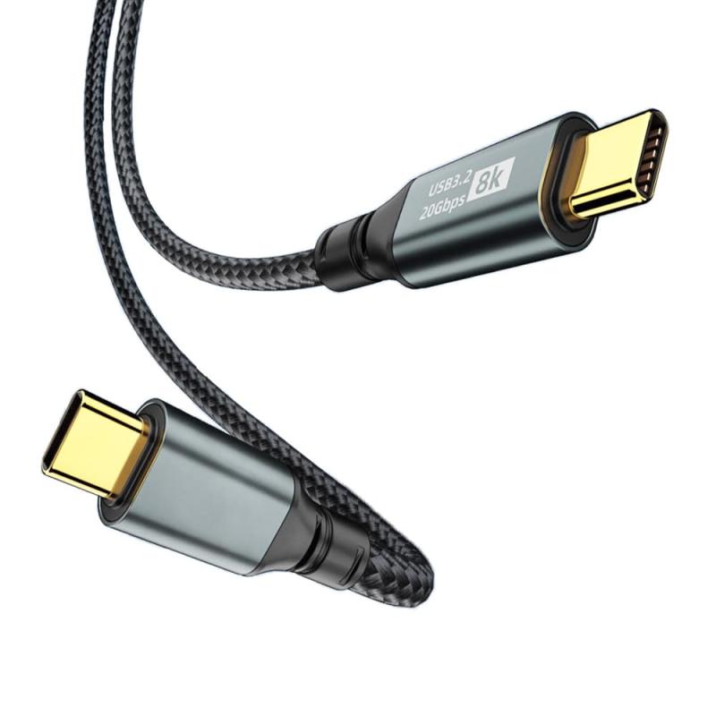 USB Type C ケーブル 【20Gbpsデータ転送 100W/5A急速充電 8K/60Hz映像出力】 USB3.2 Gen2*2標準 PD対応 タイプc ケーブル 高耐久ナイロン編み MacBook Pro/Air、iPad Pro/Air、LAVIE、LIFEBOOK、Nintendo Switch、Xperia、AQU