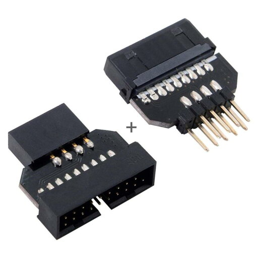 Cablecc 2個 USB 2.0 9ピン - USB 3.0 20ピン ハウジング ヘッダー メス ケーブル アダプター リバーシブル マザーボード用 Cablecc 2個 USB 2.0 9ピン - USB 3.0 20ピン ハウジング ヘッダー メス ケーブル アダプター リバーシブル マザーボード用