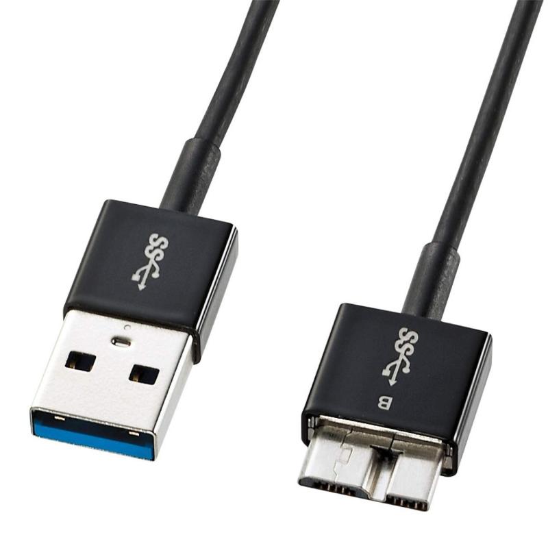 サンワサプライ USB3.0マイクロケーブル(A-MicroB) 超ごく細