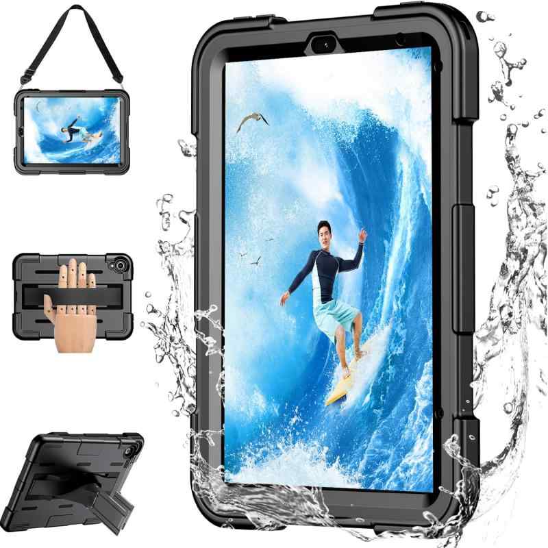 iPad 防水ケース 防水ケース アイパッドカバ IP68防水規格 軽量 型 耐衝撃 水場 全面保護 安心感 スタンド機能 ストラップ付き アウトドア お風呂 キッチン 水場 作業場等にも活躍 アイパッド