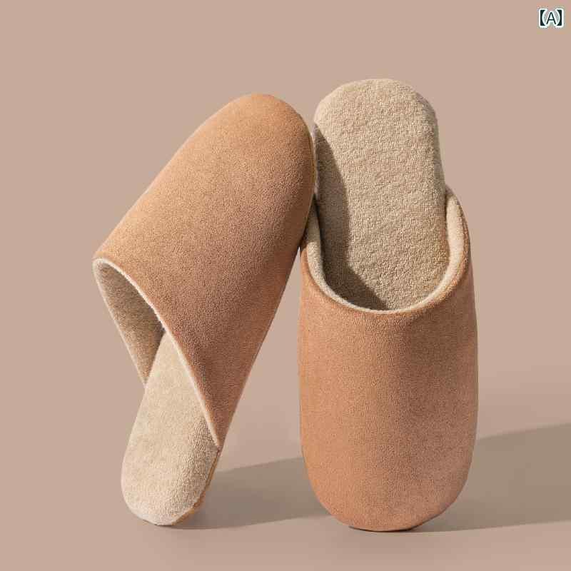 レディース　サンダル　スリッパ 女性用 ホーム スリッパ 秋冬用 木製 床用 静 音 生地 ソフト ソール ..