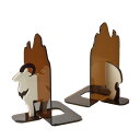 アイコレクション 本立て ブックエンド 滑り止め 日本製 透明 本棚 ブックスタンド おしゃれ かわいい ヤギ ブラウン 挟み込む 本 大人 DESKTOP N...