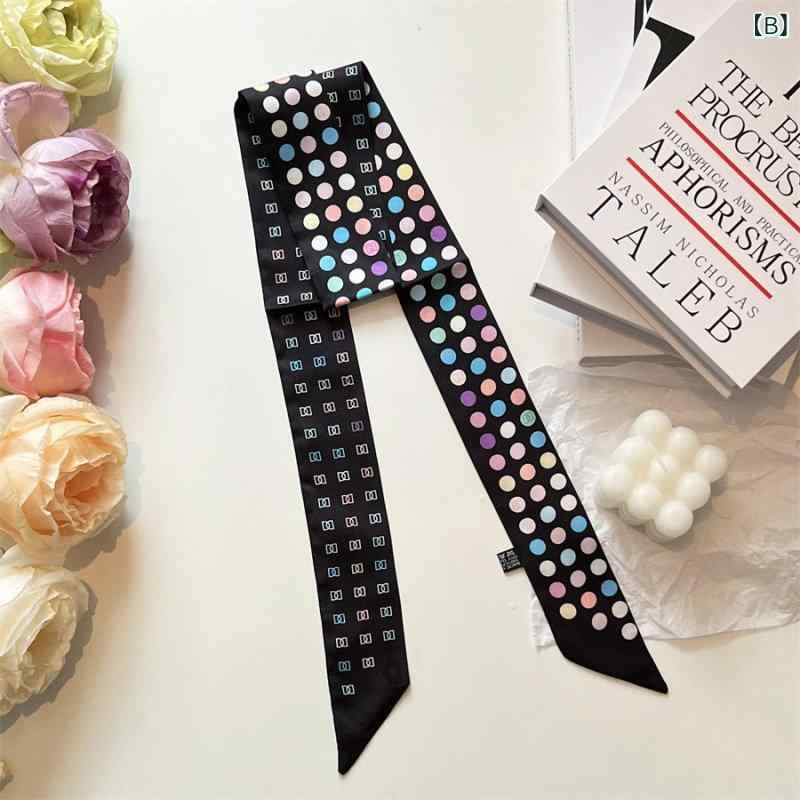リボン　アクセサリー　ロープ エクストラ ロング ハンドバッグ シルクスカーフで ...