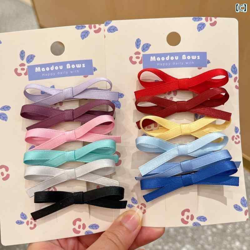リボン　アクセサリー　ロープ バレエ リボン ヘア ピン 甘くて かわいい ダブル ...