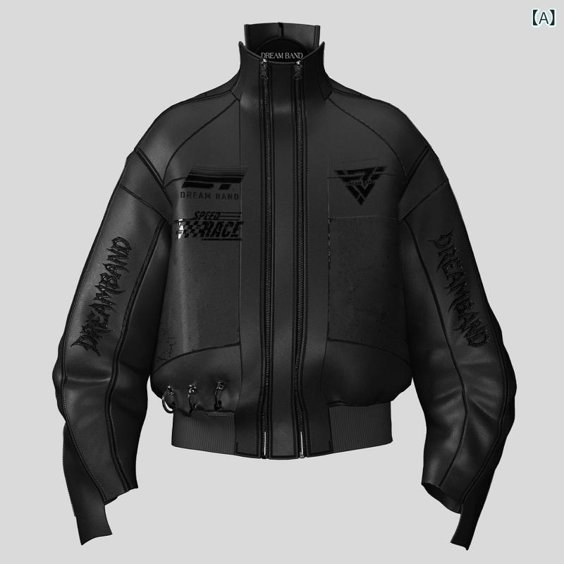 メンズ ライダース 今季 ライダージャケット DreamBand 2025 AW オーバー サイズ PU レザー モーター サイクル パンク ウィンドブレーカー 秋 ジャケット メンズ アウターウェア レトロ