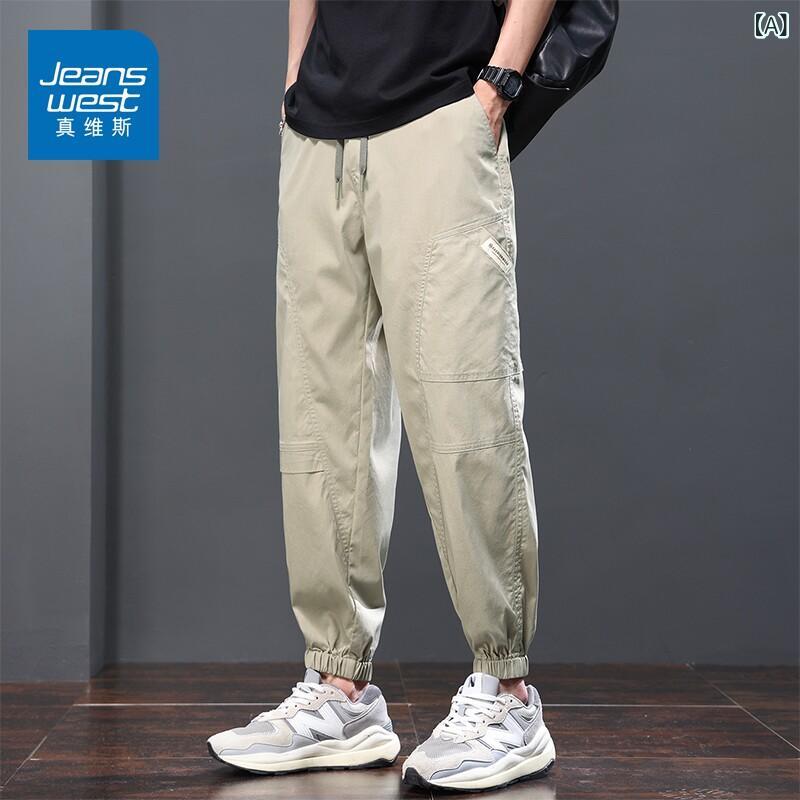 Rakuten - メンズ　ズボン　カジュアルパンツ Jeanswest 夏 九分丈 カジュアル スポーツ パンツ メンズ 2025 春秋 折り返し ワークウェア