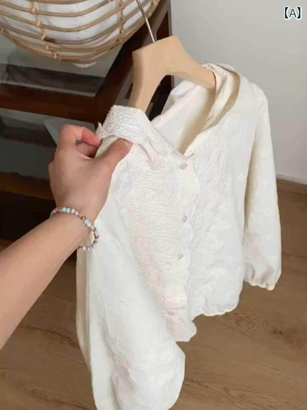 レディース　シャツ　カジュアル 春先に 着る レディース 白い チャイナ風 フード付き シャツ ユニーク..