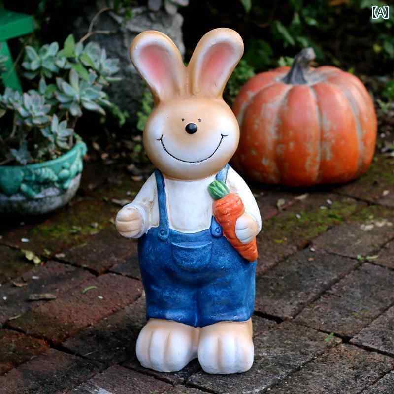 庭　装飾　飾り　 ウサギの 庭 蚊取り線香 動物の 飾り ガーデニング 中庭 蚊 よけ 屋外の 置物 バルコ..