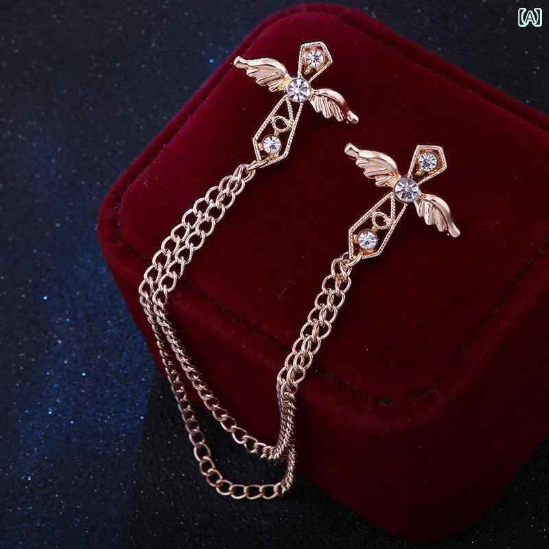 アクセサリー　ピン　ヘア 美しい ラインストーン ツリー タッセル チェーン ブローチ スーツ メンズと レディースシャツ 個性 クロス カラー ピン アクセサリー