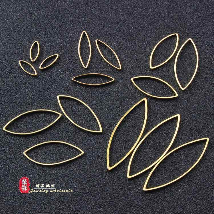 アンティーク　雑貨　DIY 銅製 馬の 目 ペンダント 金属 真鍮 オリーブ型 銅 フレーム イヤリング DIY ..