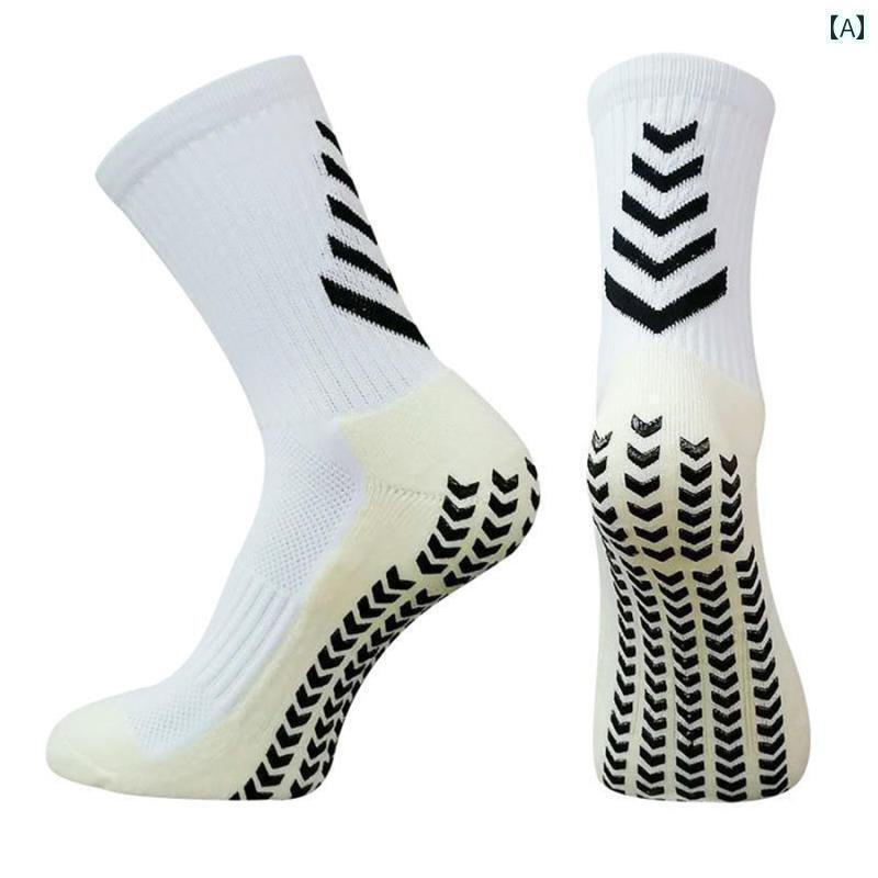 サッカー ソックス フットボール ソックス ミドル ドット 柄 厚手 タオル 底 滑り止め シリコン スポー..