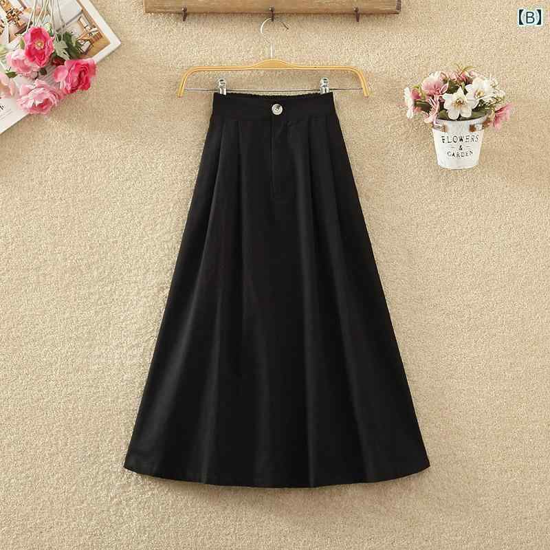 パンツドレス レディース 夏の スカート aライン ハイウエスト ソリッドカラー タイプ ミディアム 丈 ブラック カーキ ジッパー ボタン ポケット