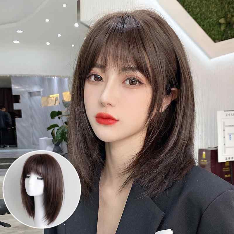 女性用 かつら 女性用 ウィッグ 小 顔 効果 若返り ナチュラル 人 毛 前髪 辛 志 雷 風 ストレート ロング ヘアウィッグ