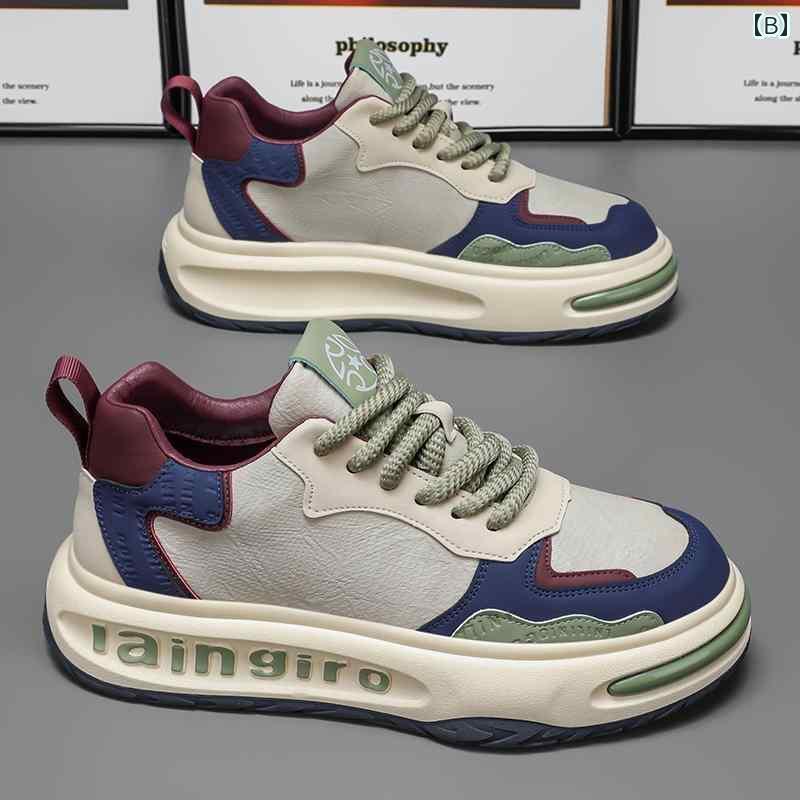 黒色 シューズ メンズ 莆 田 メンズシューズ 2025 春 厚底 スポーツ シューズ メンズ 滑り止め 防臭 カ..