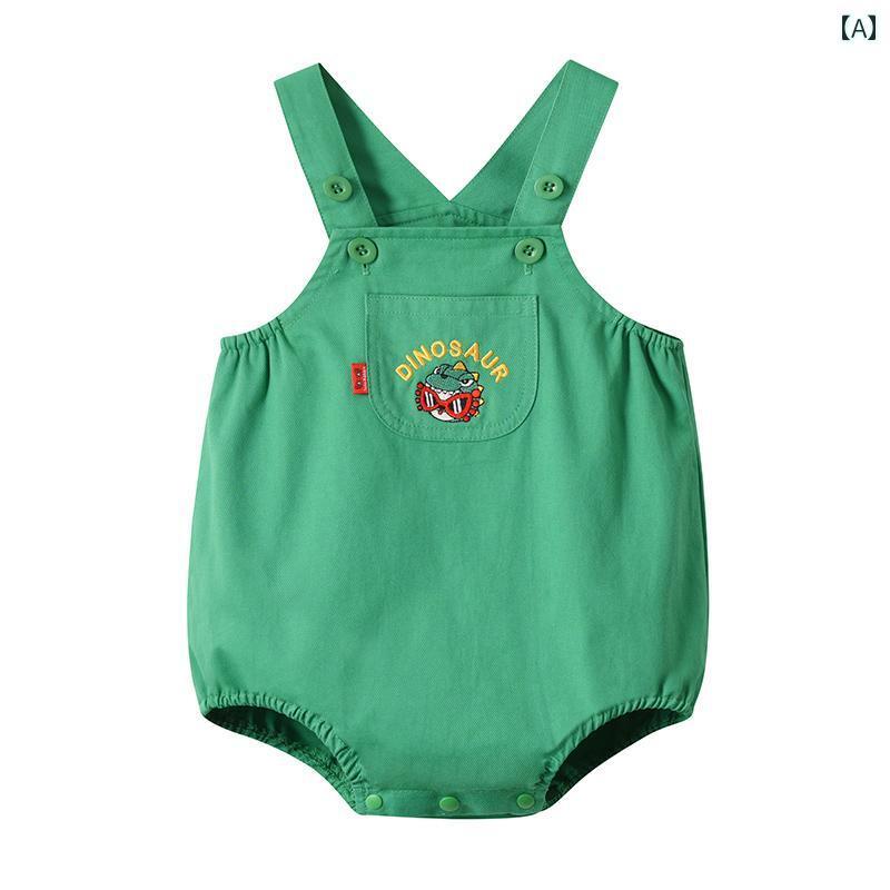 ベビー 靴下 カジュアル ベビー 服 夏 半袖 コットン 恐竜 オーバー オール Tシャツ ツーピース スーツ..
