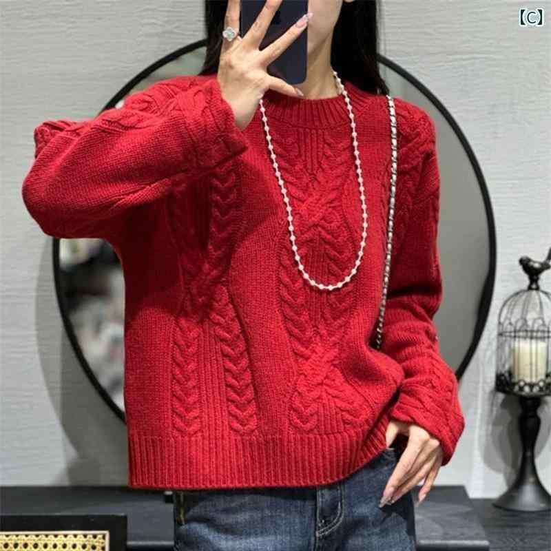 レディース ニット セーター 丸 c 字ハ rethi ベスト ウイッグ su U ii 冬 n 車ナシェートゥ トップ vi..