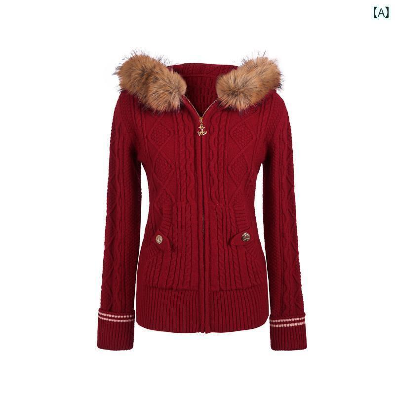 レディース ニット セーター MummyCatが卵を産む猫【クリスマスパーティー】古風な雰囲気のファー襟付..