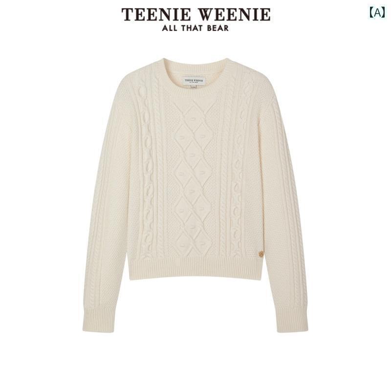 レディース ニット セーター 【美しい美しいウール】TeenieWeenieの小さいクマの冬セーターは丸 collar..