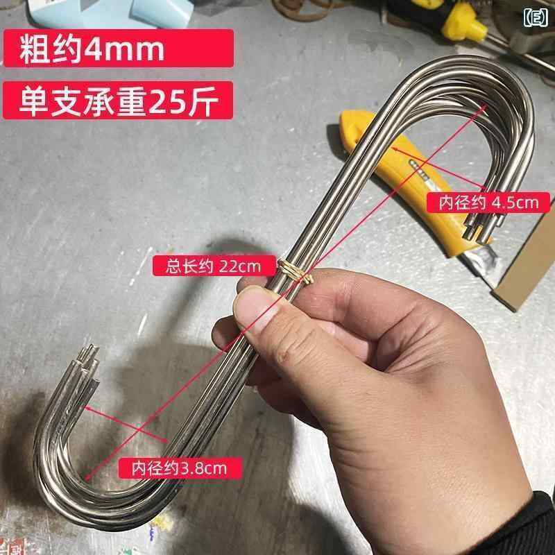 フック 壁 壁掛け 大型のステンレス製Sフック。キッチンやバスルームでに使用できお肉や調理器具などを..