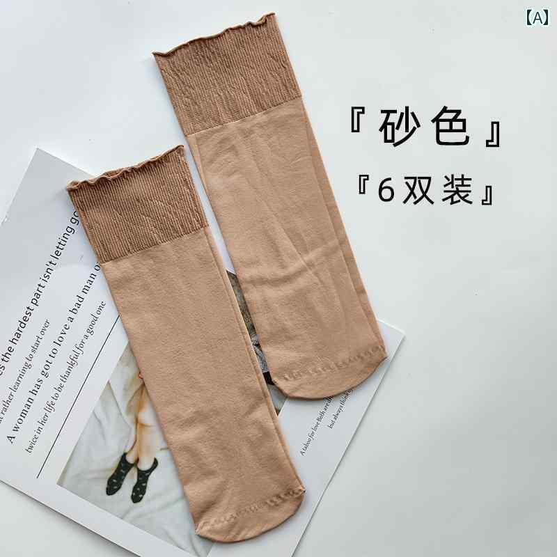 レディース ストッキング 6 足 組 ベルベットの 春秋用 ソックス 女性用 快適 滑り止め ゆったり高 弾..