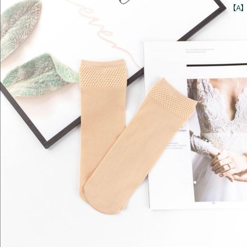 レディース ストッキング 厚手 ストッキング 5 / 10 20 足 レディースソックス ベルベット ショート ソックス 春夏 ミドル チューブ 引っ掛かり 防止 肌色 ゆったり