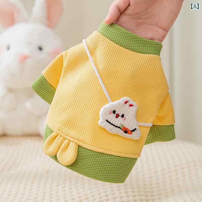 兎がバッグに入れられた子猫の服薄手秋季節用のおもちゃペット用の青い子猫の毛が抜けない夏の商品。