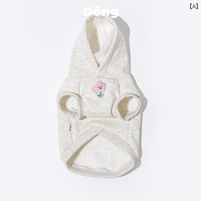 わんちゃん ペット服 かわいい Dongdong 犬 牧場 シリーズ 裏起毛 ノースリーブ フード付き スウェット..