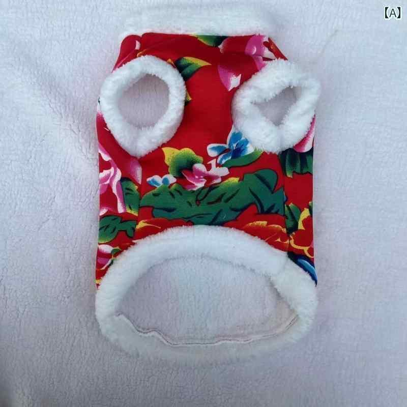 わんちゃん ペット服 かわいい ペット コーギー 犬 服 冬 裏起毛 コットンコート 北東大 花 ゴールデン..