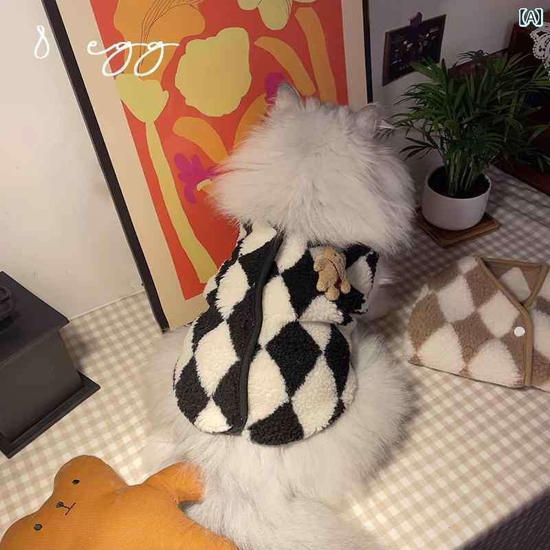 わんちゃん ペット服 かわいい 猫 服 ノースリーブ 秋冬 暖かい ブリ ティッシュ ショート ヘア 青 シ..