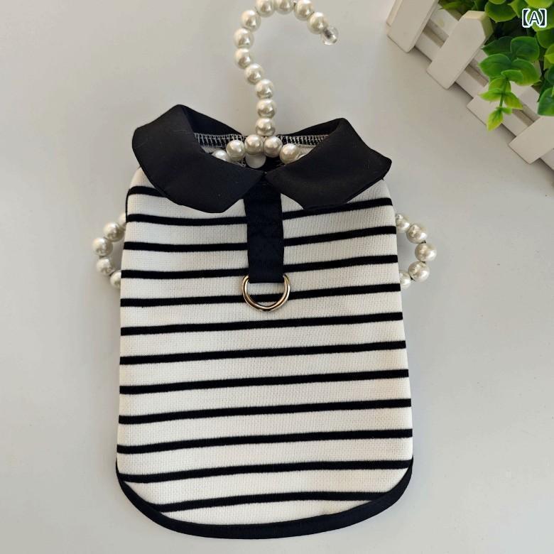 わんちゃん ペット服 かわいい ペット 服 春夏 ストライプ Tシャツ 通気性 犬 服 猫 スカート ポメラニ..