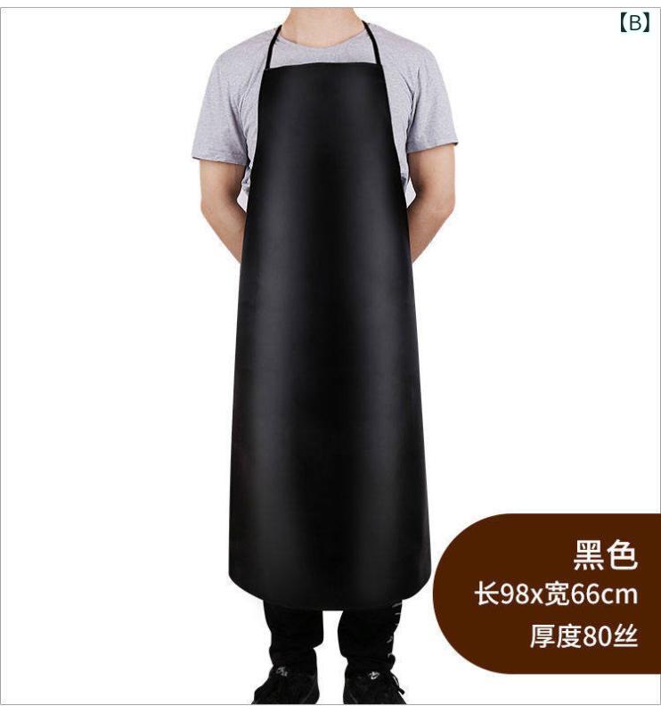 エプロン 男女兼用 メンズ レディース 防水 防油 耐汚 合皮 フェイクレザー 厨房 業務 作業用 おしゃれ 汚れに強い 調理 キッチン カフェ 飲食店 ホール 掃除 DIY 料理 園芸 家事 アウトドア キャンプ 作業服 首掛け式 ワークエプロン 大き s-share-global-11157619 サポートシェアグローバル サンプル画像3
